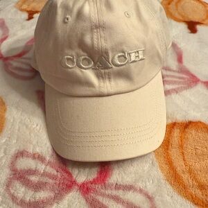 Coach Ivory Cap with Embroidered Logo